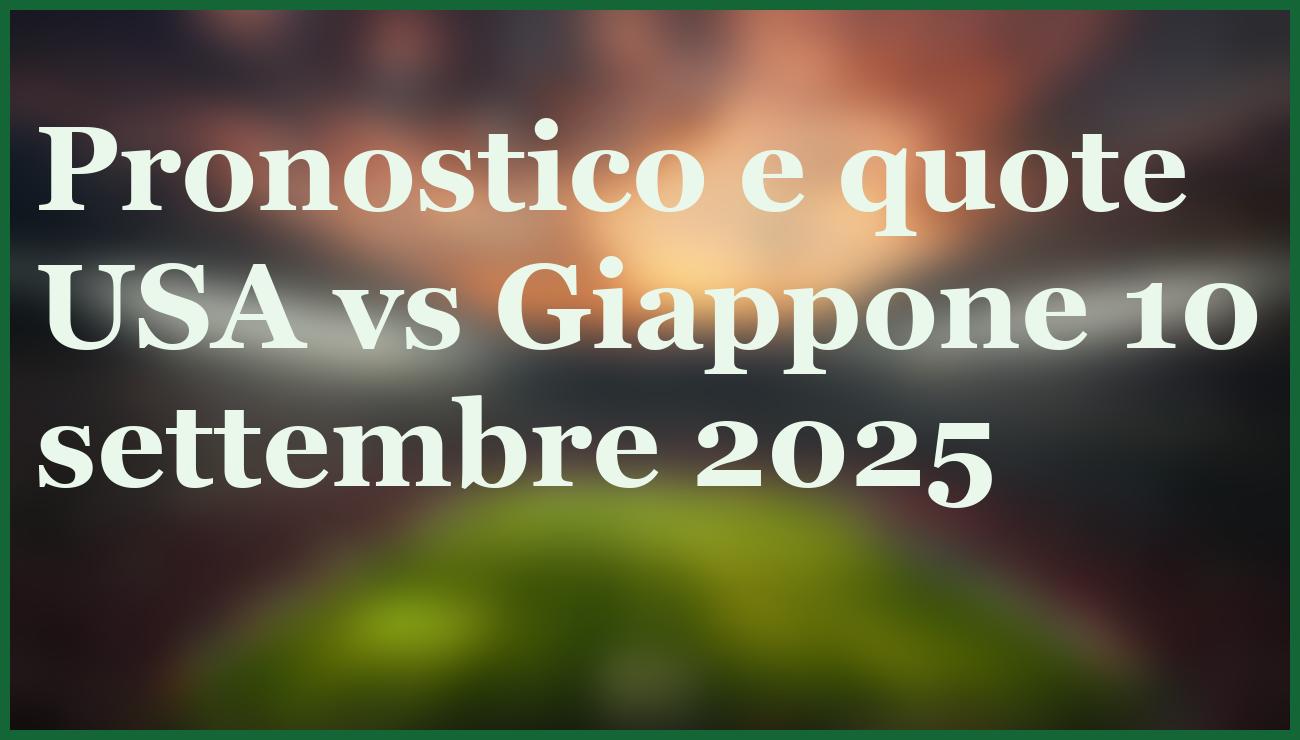 USA-Giappone 10 settembre 2025: Pulisic cerca il riscatto in un amichevole decisiva 1 Hero